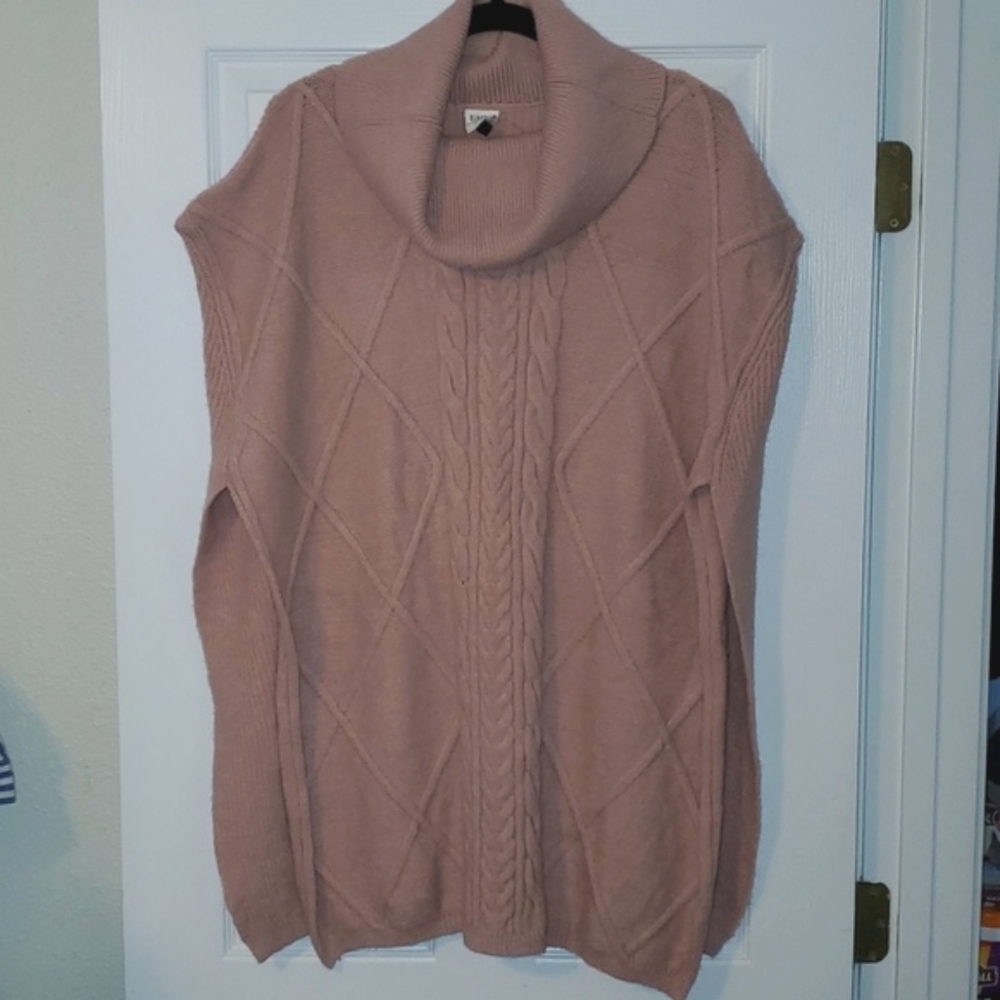 NWT Suzanne Betro Cable Stitch Cowl Neck Cape Size 3X/4X